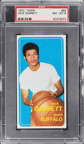 1970 Topps Bkb Card # 85 Dick Garrett Boston Braves ROOKIE RC PSA 8 NM-MT (MGD2)