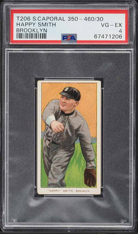 1909-11 T206 Happy Smith BROOKLYN, SWEET CAPORAL 350-460/30 PSA 4 VGEX (MGD2)