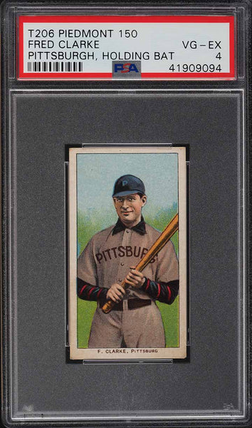 1909-11 T206 Fred Clarke PITTSBURGH HOF HOLDING BAT, PIEDMONT PSA 4 PWCC-E (MGD2)