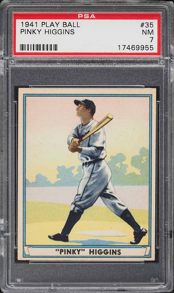 1941 Play Ball BB Card # 35 Pinky Higgins Detroit Tigers PSA 7 NRMT (MGD2)