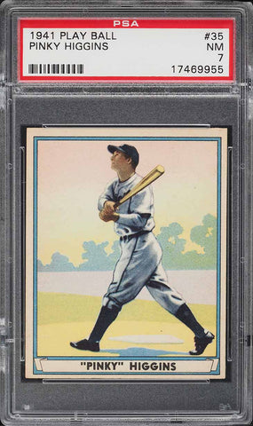 1941 Play Ball BB Card # 35 Pinky Higgins Detroit Tigers PSA 7 NRMT (MGD2)