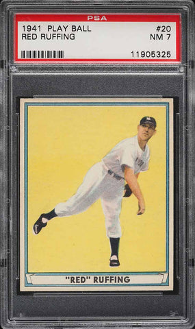 1941 Play Ball BB Card # 20 Red Ruffing New York Yankees HOF PSA 7 NRMT (MGD2)