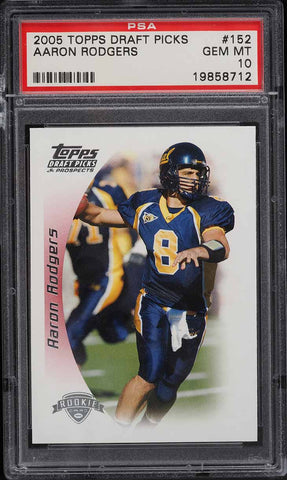 2005 Topps Draft Picks & Prospects FB Card #152 Aaron Rodgers ROOKIE RC PSA 10 (MGD2)