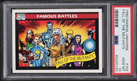 1990 Impel Marvel Universe Card #102 Fall Of The Mutants PSA 10 GEM MINT (MGD2)