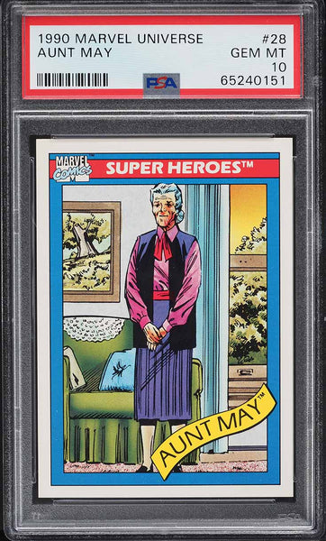 1990 Impel Marvel Universe Card # 28 Aunt May PSA 10 GEM MINT (MGD2)