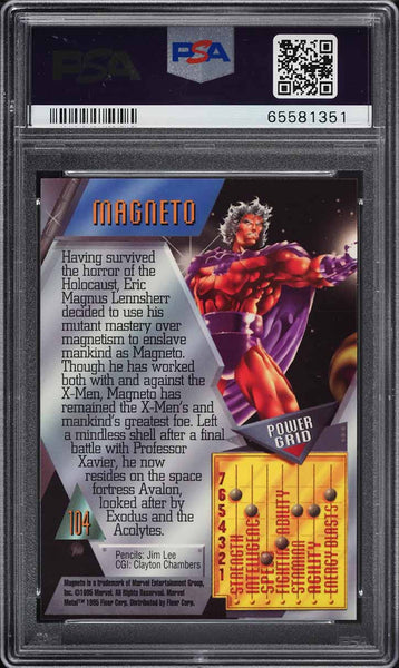 1995 Marvel Metal Card #104 Magneto PSA 10 GEM MINT (MGD2)