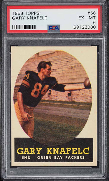 1958 Topps FB Card # 56 Gary Knafelc Green Bay Packers HOF PSA 6 EXMT (MGD2)