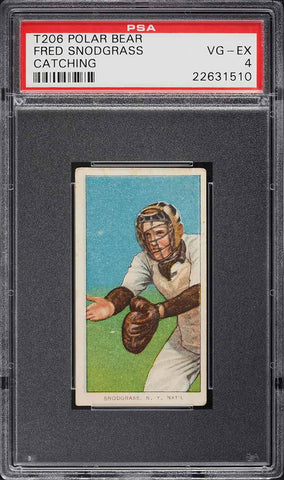 1909-11 T206 Fred Snodgrass New York, CATCHING, POLAR BEAR PSA 4 VGEX (MGD2)