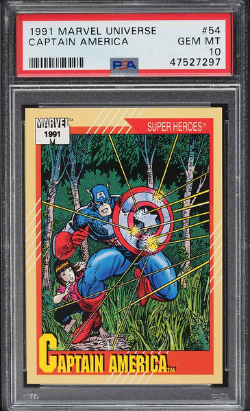 1991 Impel Marvel Universe Card # 54 Captain America PSA 10 GEM MINT (MGD2)