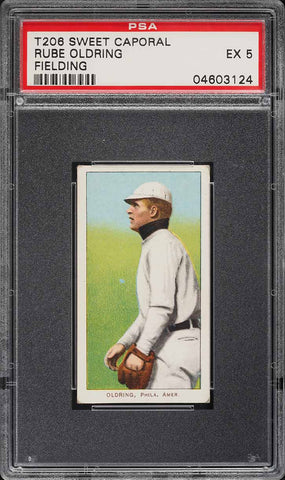 1909-11 T206 Rube Oldring FIELDING, SWEET CAPORAL 150/30 PSA 5 EX (MGD2)