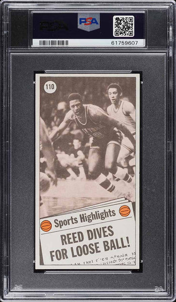 1970 Topps BkB Card #110 Willis Reed New York Knicks HOF ALL-STAR PSA 7 NRMT (MGD2)