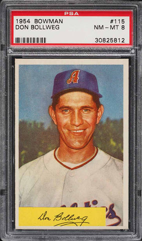 1954 Bowman BB Card #115 Don Bollweg Philadelphia Athletics PSA 8 NM-MT (MGD2)