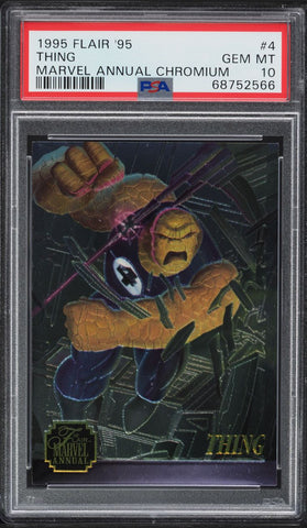 1995 Flair '95 Marvel Annual Card # 4 Thing CHROMIUM PSA 10 GEM MINT (MGD2)