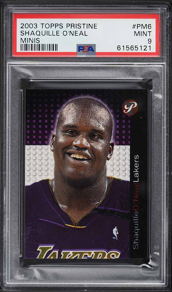 2003 Topps Pristine BkB Card #PM6 Shaquille O'Neal LA Lakers HOF MINI PSA 9 MINT (MGD2)