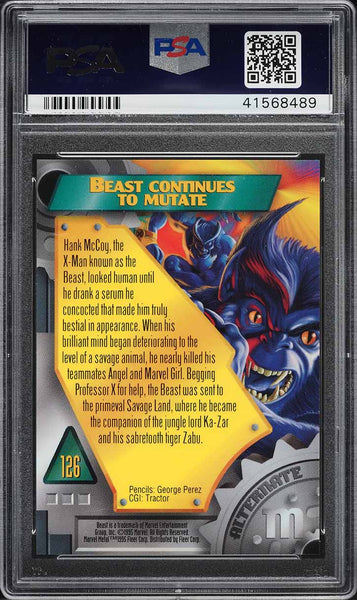 1995 Marvel Metal Card #126 Beast PSA 10 GEM MINT (MGD2)