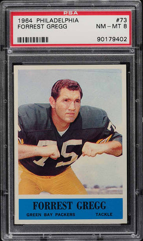 1964 Philadelphia FB Card # 73 Forrest Gregg HOF PSA 8 NM-MT (MGD2)