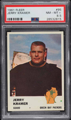 1961 Fleer FB Card # 95 Jerry Kramer HOF PSA 8.5 NM-MT+ (MGD2)