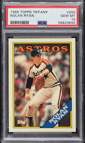 1988 Topps Tiffany BB Card #250 Nolan Ryan Houston Astros HOF PSA 10 GEM MINT (MGD2)