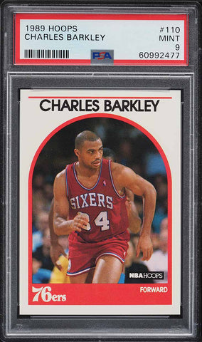 1989 Hoops Bkb Card #110 Charles Barkley Philadelphia 76ers HOF PSA 9 MINT (MGD2)