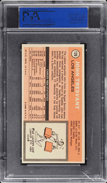 1970 Topps Bkb Card #126 John Tresvant Los Angeles Lakers PSA 8 NM-MT (MGD2)