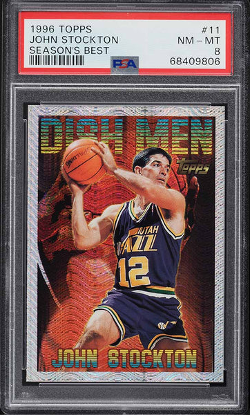 1996 Topps BkB Season's Best Card # 11 John Stockton Utah Jazz HOF PSA 8 NM-MT (MGD2)