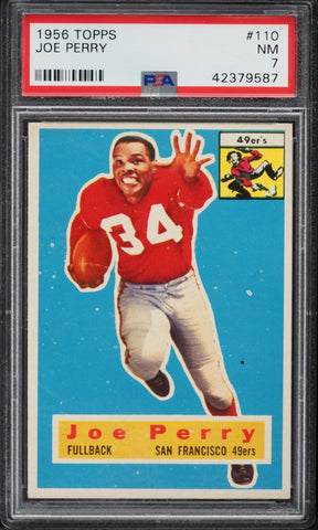 1956 Topps FB Card #110 Joe Perry HOF PSA 7 NRMT (MGD2)