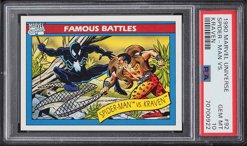 1990 Impel Marvel Universe Card # 92 Spider-Man Vs. Kraven PSA 10 GEM MINT (MGD2)