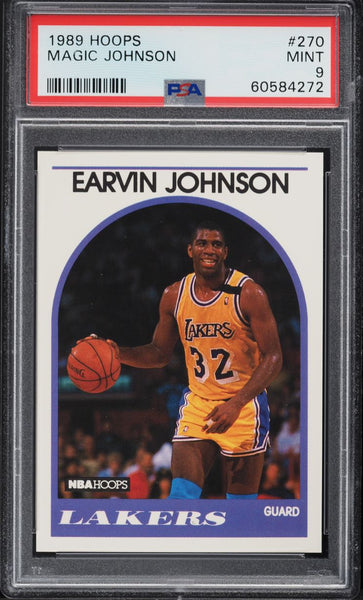 1989 Hoops Bkb Card #270 Magic Johnson Los Angeles Lakers HOF PSA 9 MINT (MGD2)