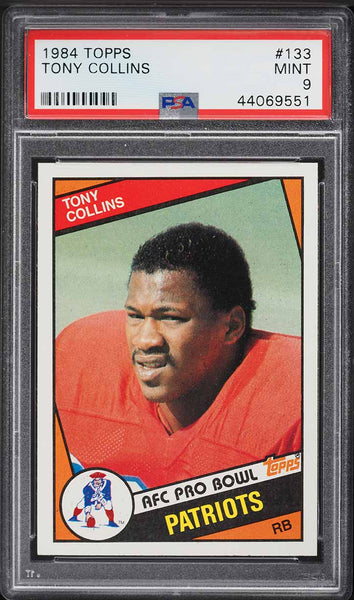 1984 Topps FB Card #133 Tony Collins New England Patriots PSA 9 MINT (MGD2)