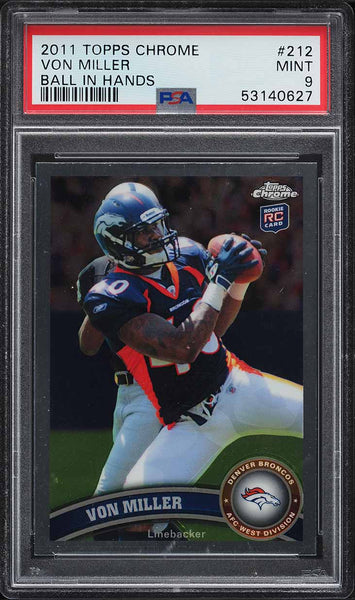 2011 Topps Chrome FB Card #212 Von Miller ROOKIE RC PSA 9 MINT (MGD2)