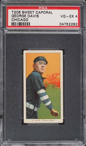 1909-11 T206 George Davis CHICAGO HOF, SWEET CAPORAL 350/25 PSA 4 VGEX (MGD2)