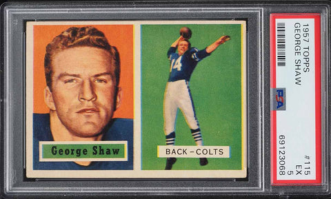 1957 Topps FB Card #115 George Shaw Baltimore Colts PSA 5 EX (MGD2)