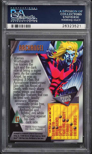 1995 Marvel Metal Card # 83 Archangel PSA 10 GEM MINT (MGD2)