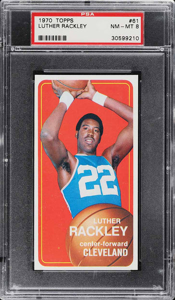 1970 Topps Bkb Card # 61 Luther Rackley Cleveland Cavaliers PSA 8 NM-MT (MGD2)