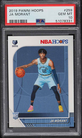 2019 Panini Hoops BkB Card #259 Ja Morant ROOKIE RC PSA 10 GEM MINT (MGD2)