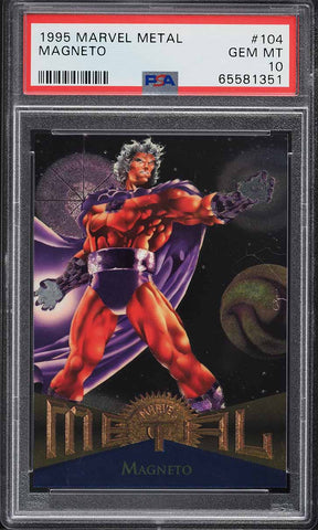 1995 Marvel Metal Card #104 Magneto PSA 10 GEM MINT (MGD2)