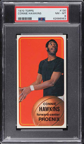 1970 Topps BkB Card #130 Connie Hawkins Phoenix Suns HOF PSA 8 NM-MT (MGD2)