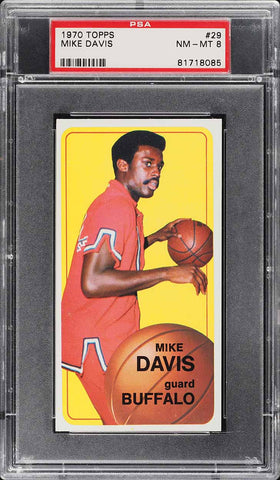 1970 Topps Bkb Card # 29 Mike Davis Buffalo Braves PSA 8 NM-MT (MGD2)