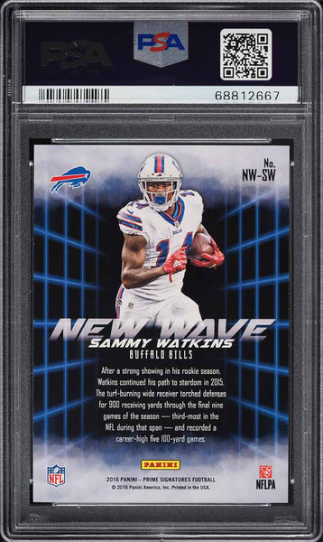 2016 Prime Signatures FB Card #SW Sammy Watkins NEW WAVE GALACTIC SP PSA 10 (MGD2)