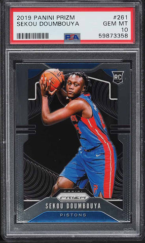 2019 Panini Prizm BkB Card #261 Sekou Doumbouya ROOKIE RC PSA 10 GEM MINT (MGD2)