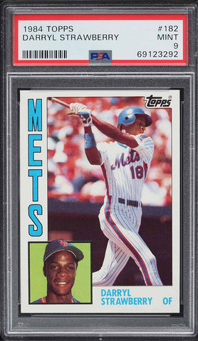 1984 Topps BB Card #182 Darryl Strawberry Ne York Mets HOF ROOKIE RC PSA 9 MINT (MGD2)