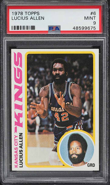 1978 Topps BkB Card # 6 Lucius Allen Kansas City Kings PSA 9 MINT (MGD2)