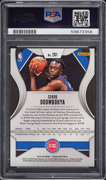 2019 Panini Prizm BkB Card #261 Sekou Doumbouya ROOKIE RC PSA 10 GEM MINT (MGD2)