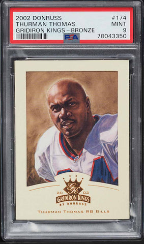 2002 Donruss Gridiron Kings FB Card #174 Thurman Thomas HOF BRONZE PSA 9 MINT (MGD2)