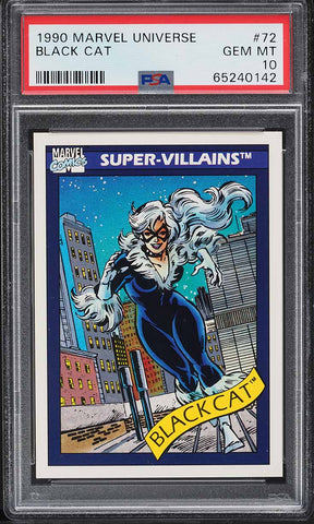 1990 Impel Marvel Universe Card # 72 Black Cat PSA 10 GEM MINT (MGD2)