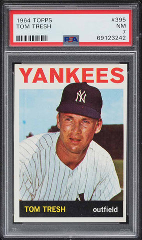 1964 Topps BB Card #395 Tom Tresh New York Yankees PSA 7 NRMT (MGD2)