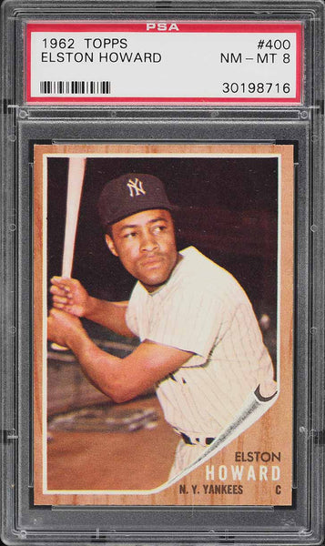 1962 Topps BB Card #400 Elston Howard New York Yankees PSA 8 NM-MT (MGD2)