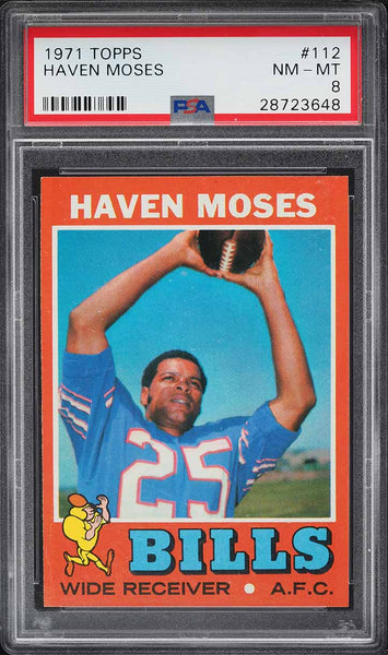 1971 Topps FB Card #112 Haven Moses Buffalo Bills PSA 8 NM-MT (MGD2)