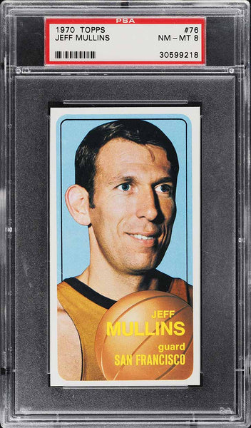 1970 Topps Bkb Card # 76 Jeff Mullins San Francisco Warriors PSA 8 NM-MT (MGD2)