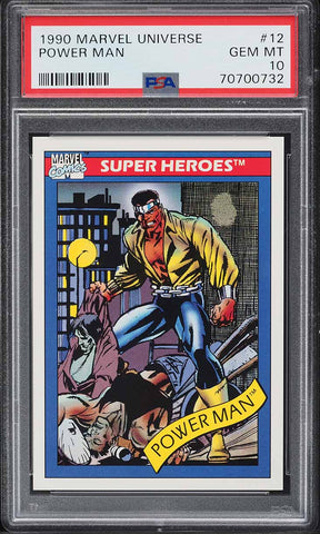 1990 Impel Marvel Universe Card # 12 Power Man PSA 10 GEM MINT (MGD2)